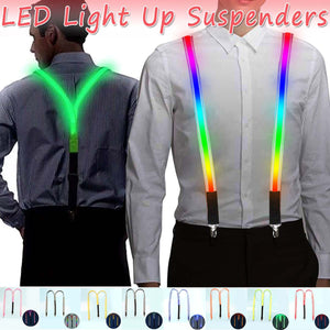 Light Up LED Suspenders Bow Tie